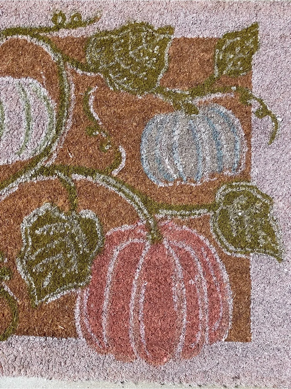 Anthropologie Bruna Autumn Pumpkin Printed Coir Doormat - Multicolor (18”x30”)